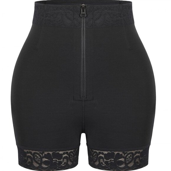 Mid-Waist Butt Lifter Shapewear Tummy Control Front Zipper Slimming Faja Shorts - Picture 6 of 7